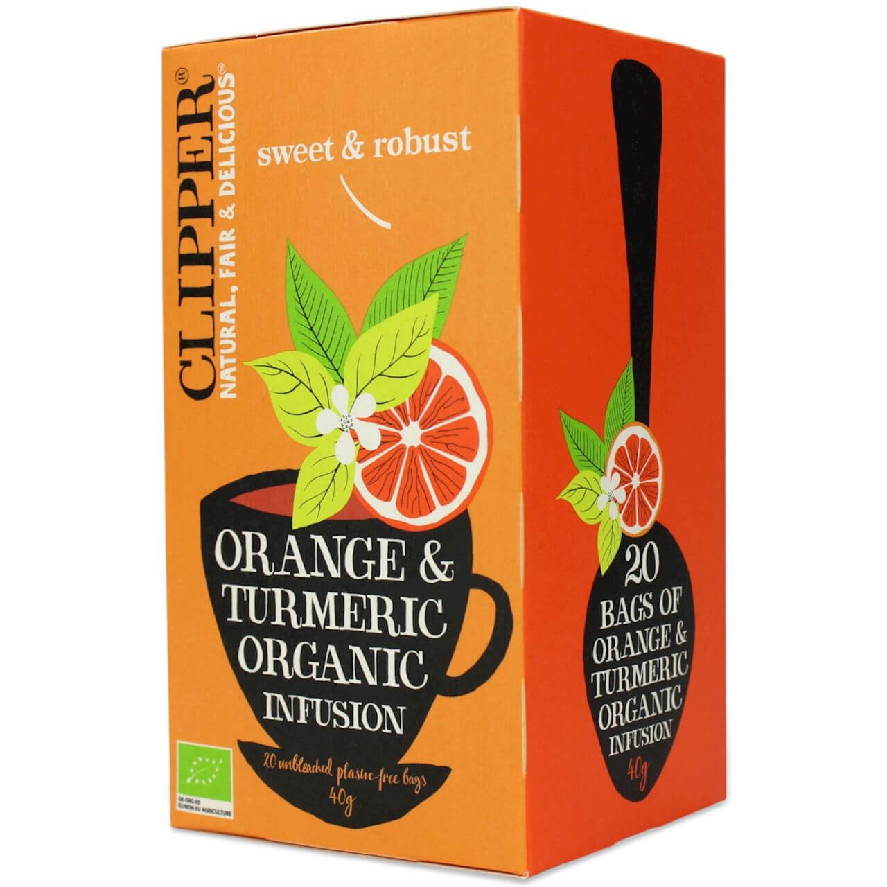Herbata z kurkumą i skórką z pomarańczy BIO (20 × 2 g) 40 g - Clipper