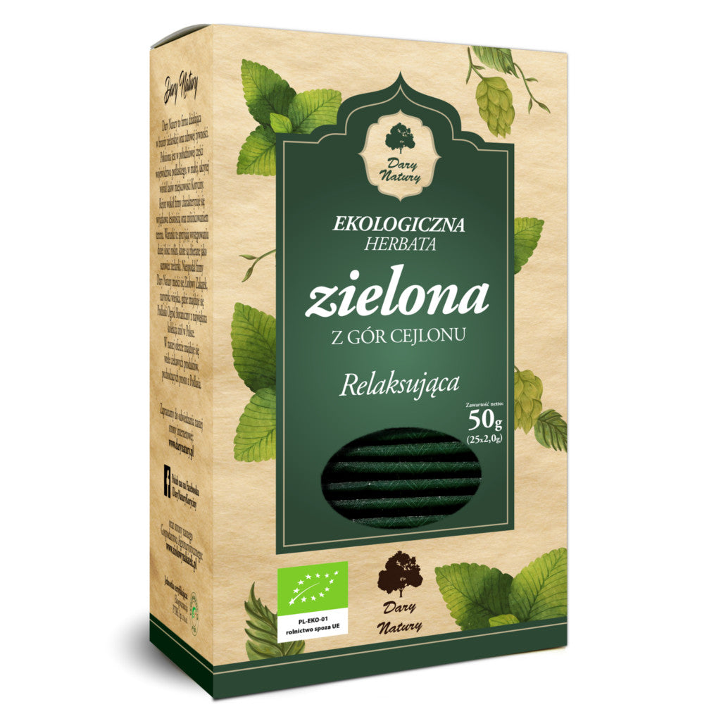 Herbata zielona relaksująca BIO (25 x 2 g) 50 g - Dary Natury