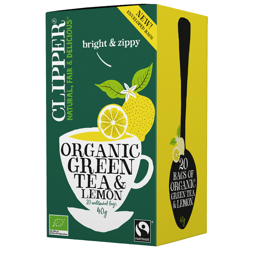 Herbata zielona z cytryną Fair Trade BIO (20 × 2 g) 40 g - Clipper