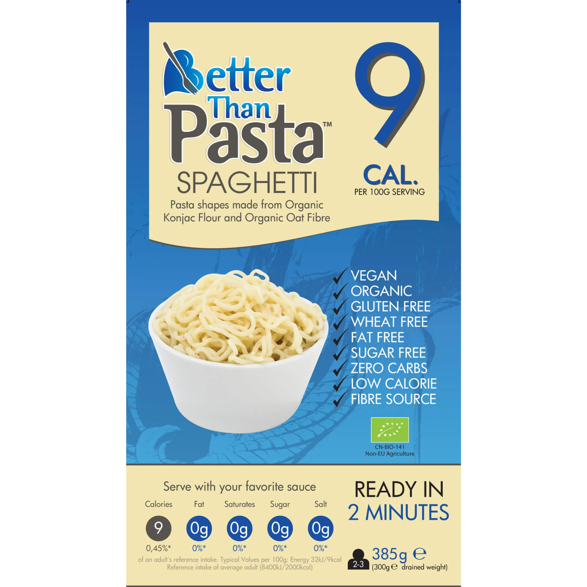 Makaron konjac noodle spaghetti BIO 385 g - Better Than Foods