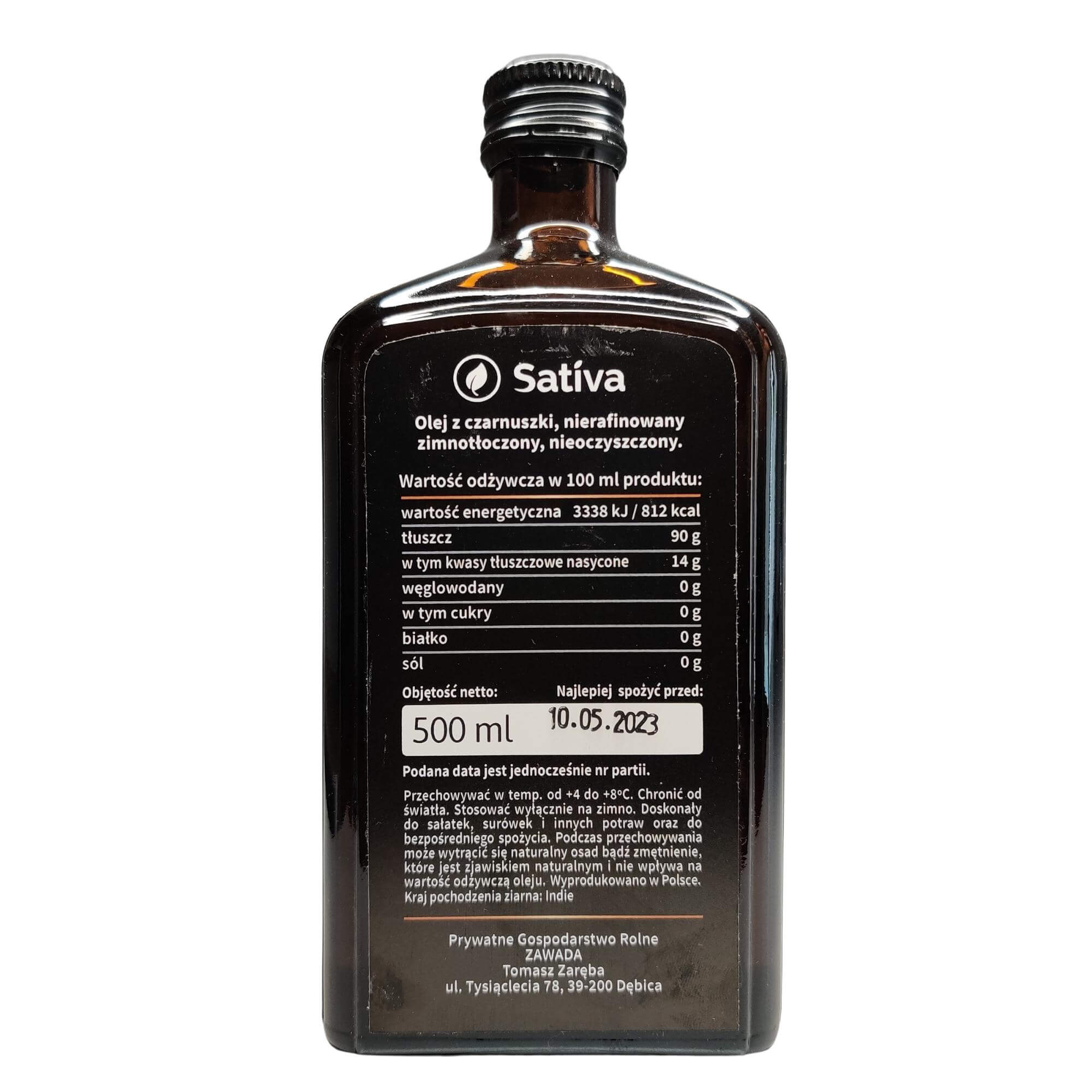 Olej z czarnuszki 500 ml - Sativa