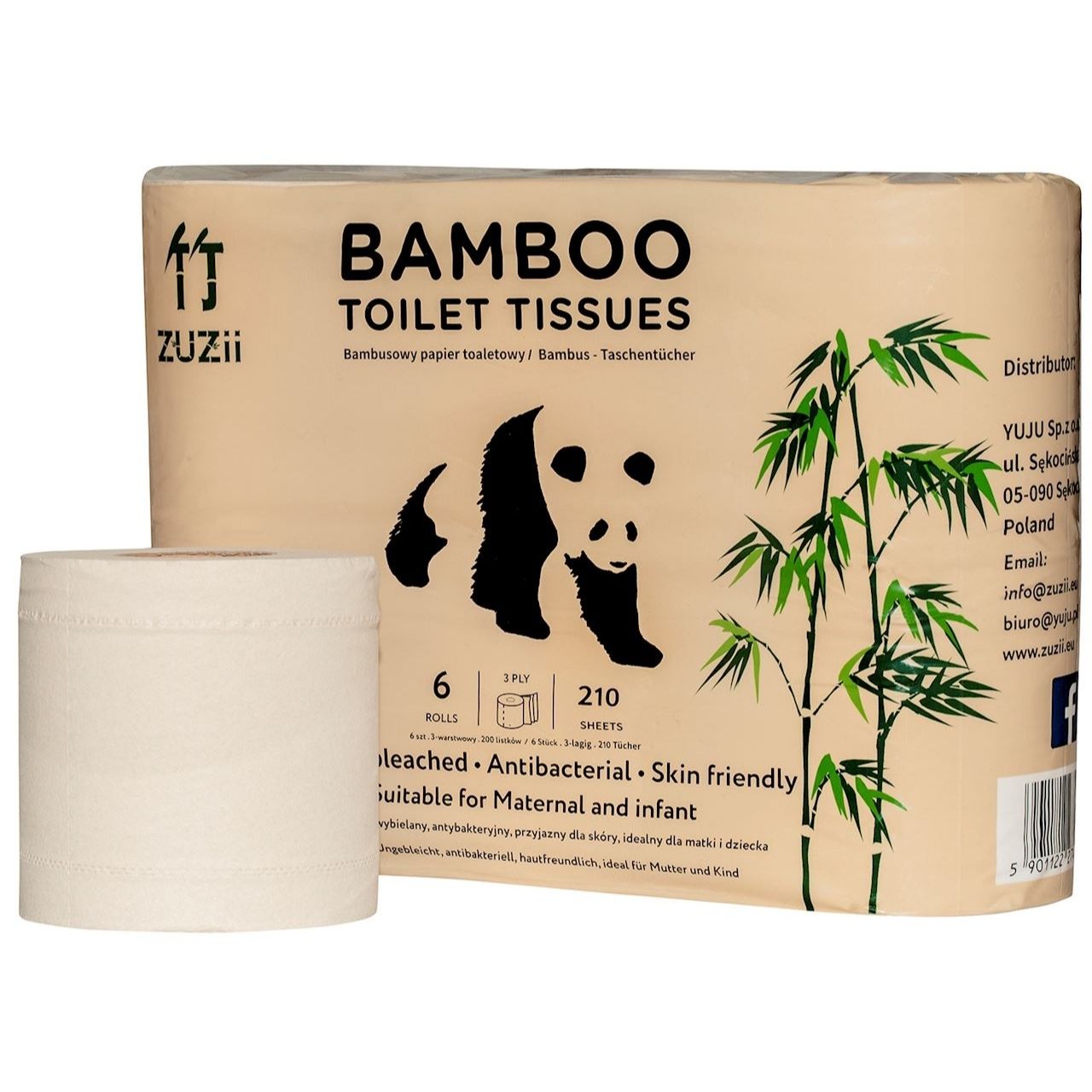 Papier toaletowy bambusowy 6 rolek - Zuzii