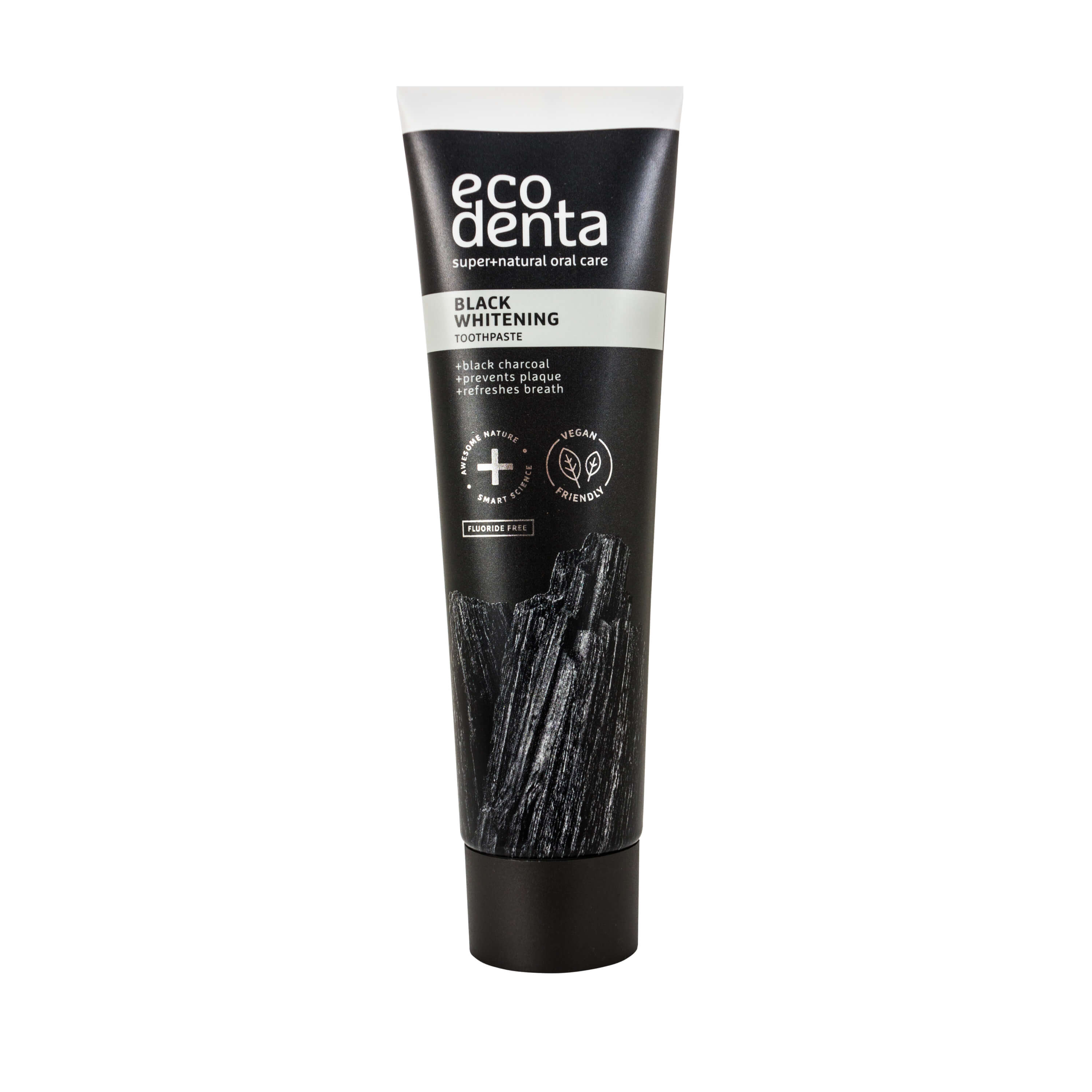 Czarna pasta do zębów wybielająca z węglem drzewnym (Black Whitening) bez fluoru 100 ml - Ecodenta