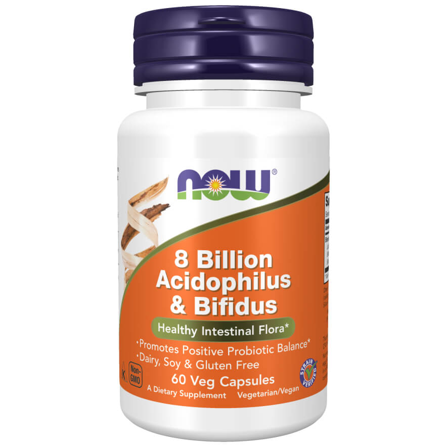 Probiotyk 8 Billion Acidophilus & Bifidus 60 kapsułek - NOW Foods