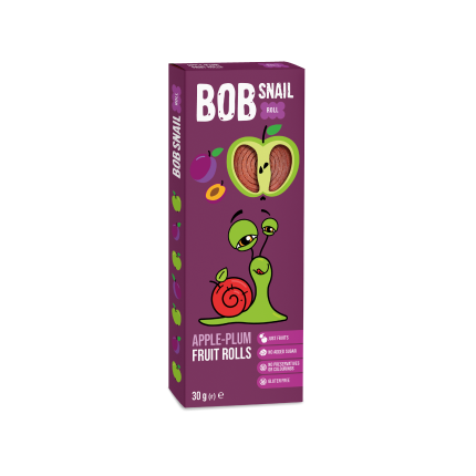 Przekąska jabłko, śliwka bez dodatku cukru 30 g - Bob Snail