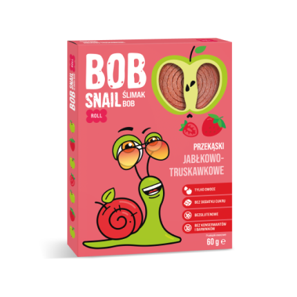 Przekąska jabłko, truskawka bez dodatku cukru 60 g - Bob Snail