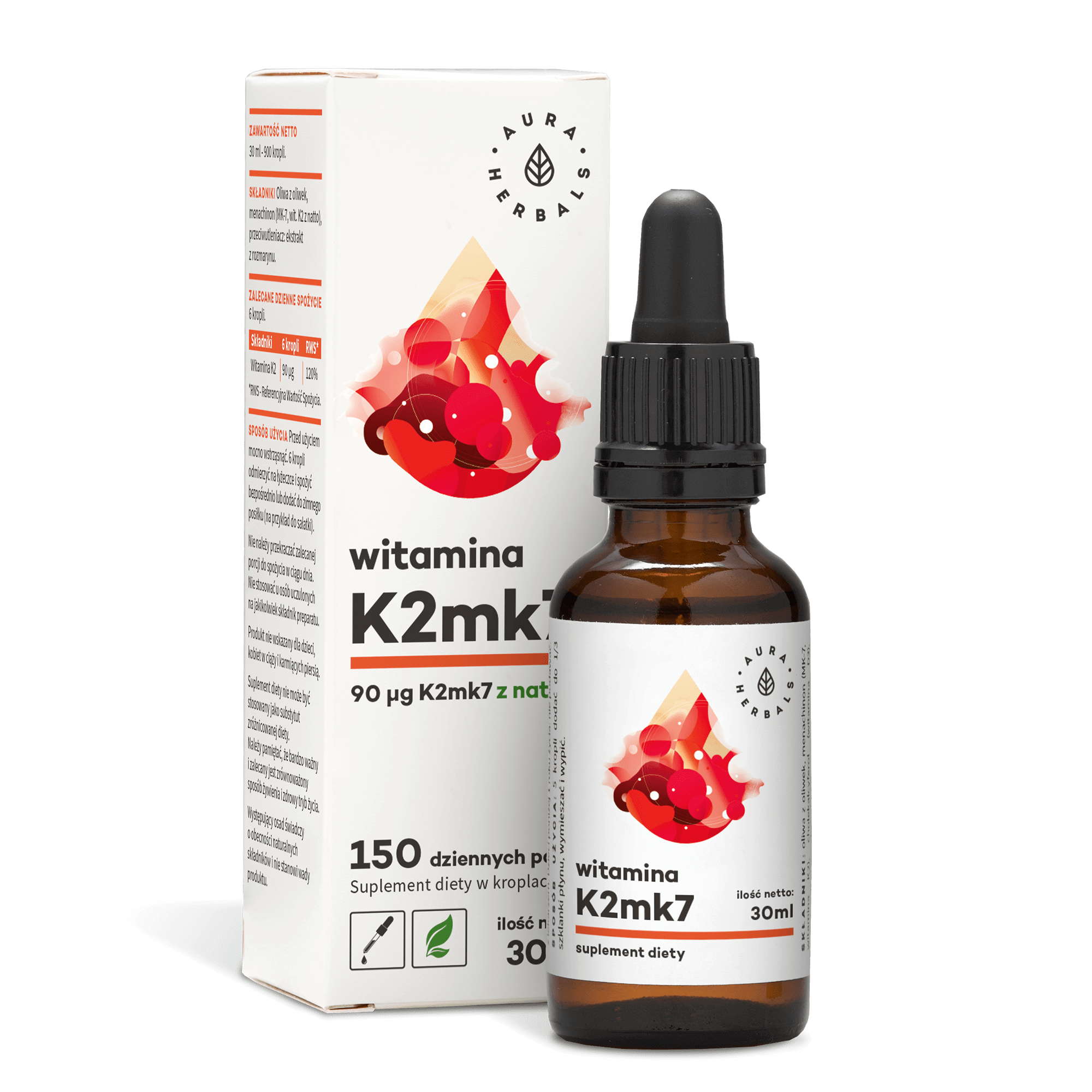 Witamina K2 MK7 krople 30 ml - Aura Herbals